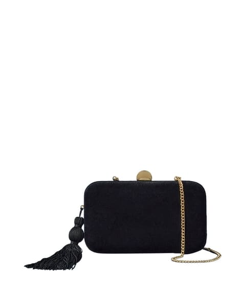 Box Clutch with Detachable Chain Strap