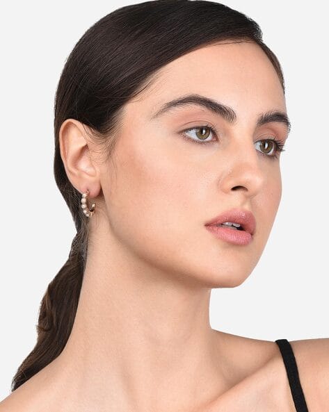 Bead Studded Hoop Earrings
