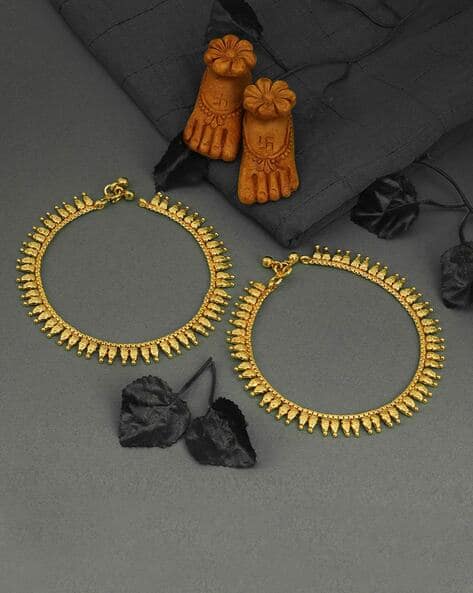 Gold-Plated Beaded Anklets