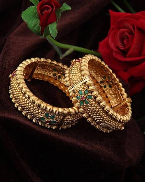 Set of 2 Gold-Plated Slip-On Bangles