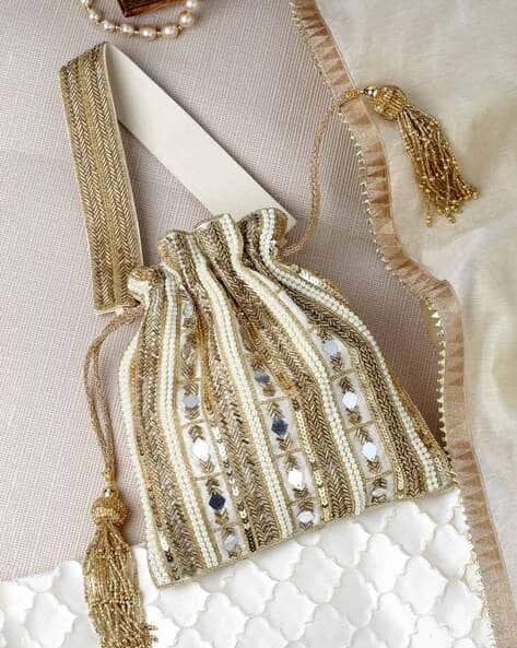 Embellished Potli Bag with Drawstring Closure