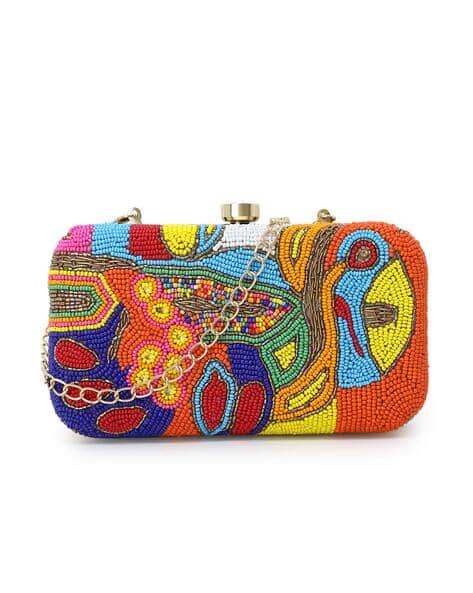 Embellished Clutch with Chain Strap