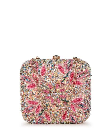 Embellished Clutch with Chain