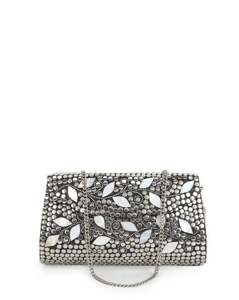Embellished Clutch with Chain Strap