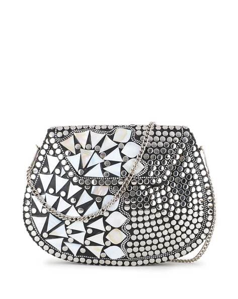 Embellished Clutch with Chain Strap