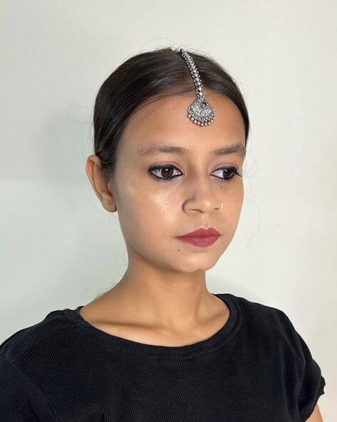 Women Sterling Silver Oxidized Mangtika