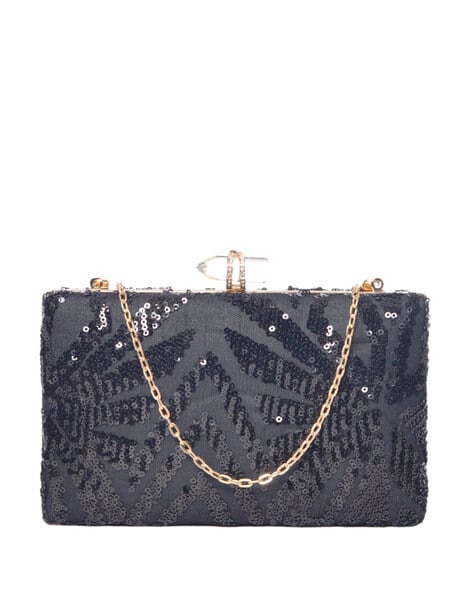 Embellished Clutch with Chain Strap