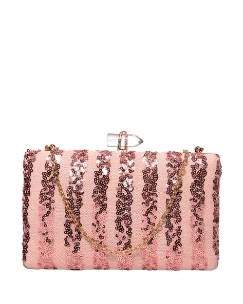 Embellished Classic Clutch with Shimmer Sequins