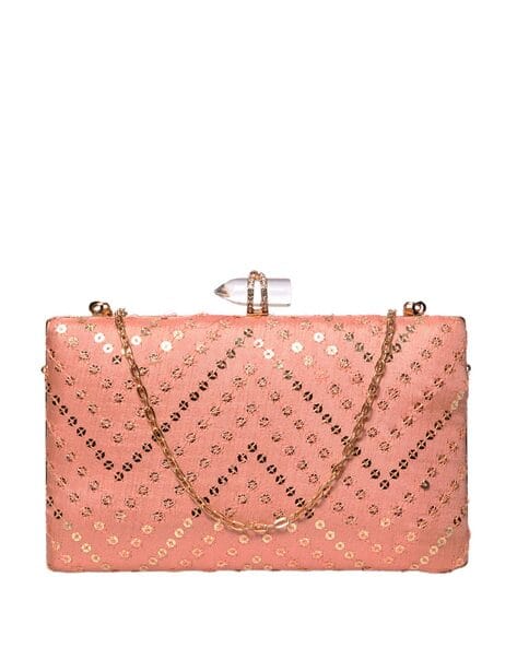 Embellished Clutch with Chain Strap