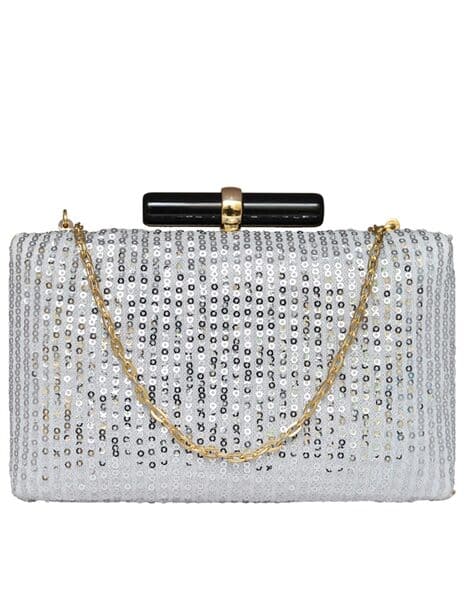 Embellished Clutch with Chain Strap