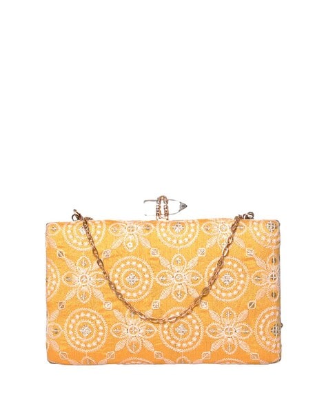 Embellished Clutch with Chain Strap