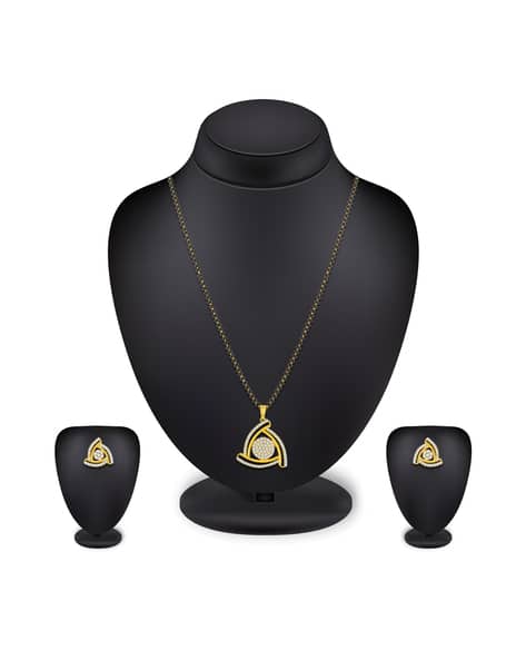 BV2582MS Gold-Plated Beaded Mangalsutra with Earrings