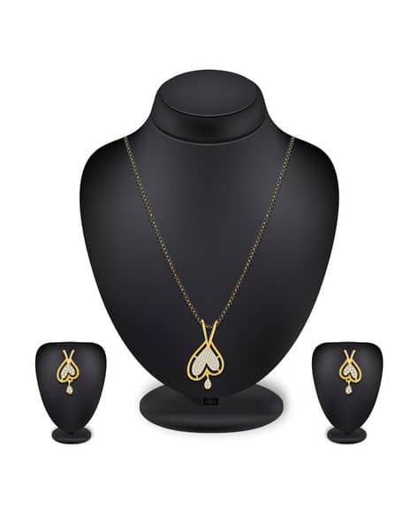BV2585MS Gold-Plated Beaded Mangalsutra with Earrings
