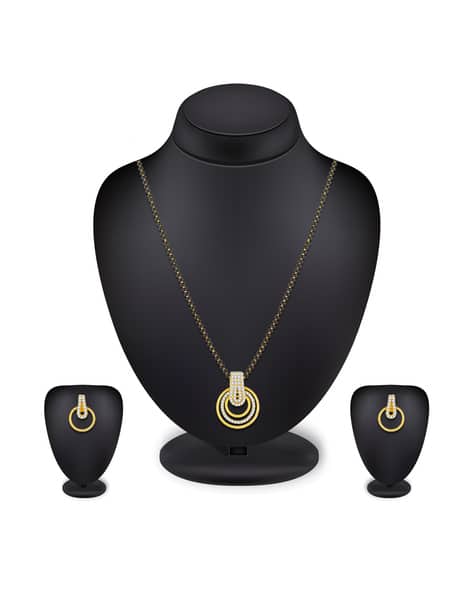 BV2586MS Gold-Plated Beaded Mangalsutra with Earrings