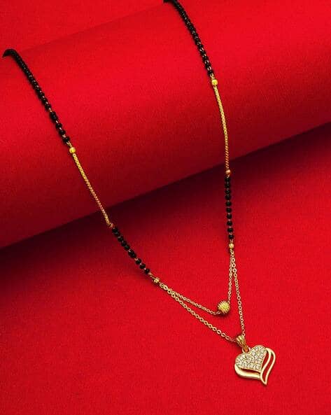 BV2790MS Gold-Plated American Diamond-Studded Mangalsutra