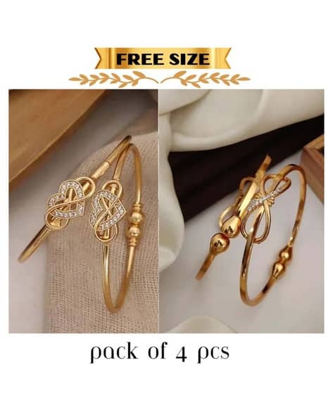 Women Pack of 4 Stone Studded Bangle