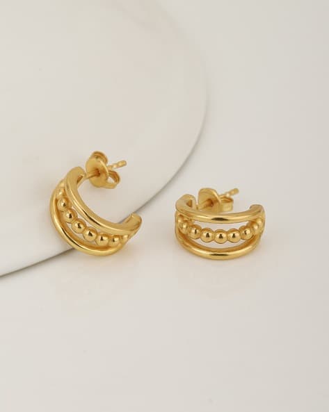 women Gold-Plated Hoop Earrings