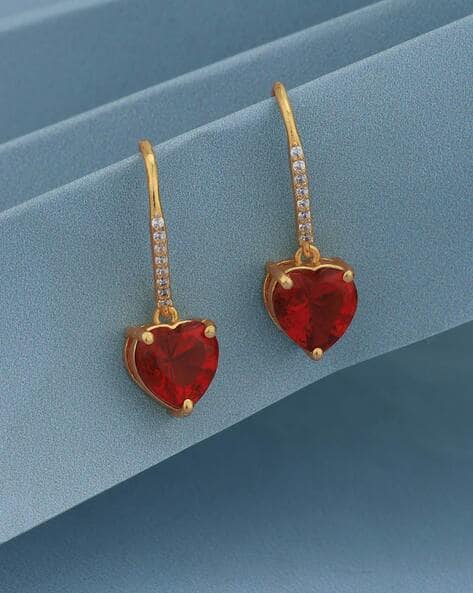 Women Gold-Plated Stone-Studded Drop Earrings
