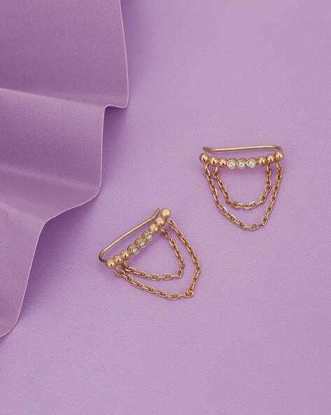 Women Stone-Studded Ear Cuffs Earrings