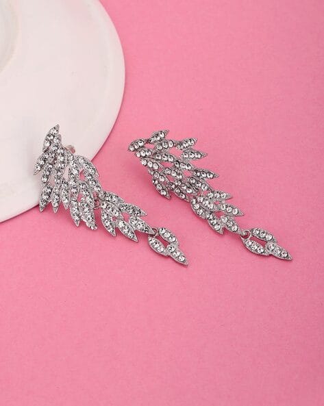 Women Stone-Studded Dangler Earrings