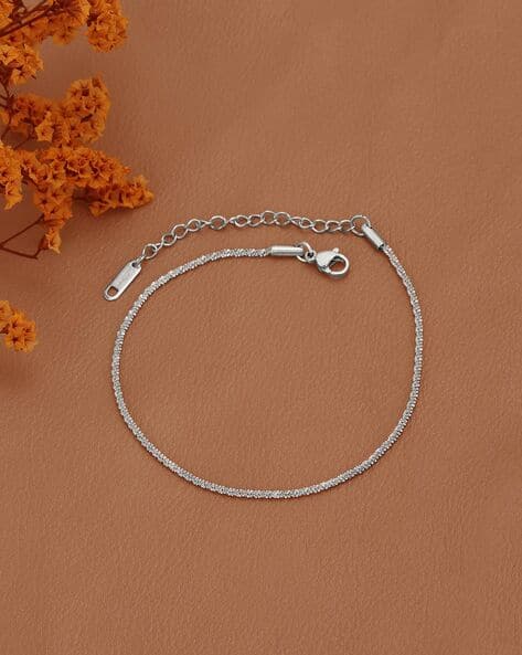 Women Silver-Plated Anklets with Clasp Lock