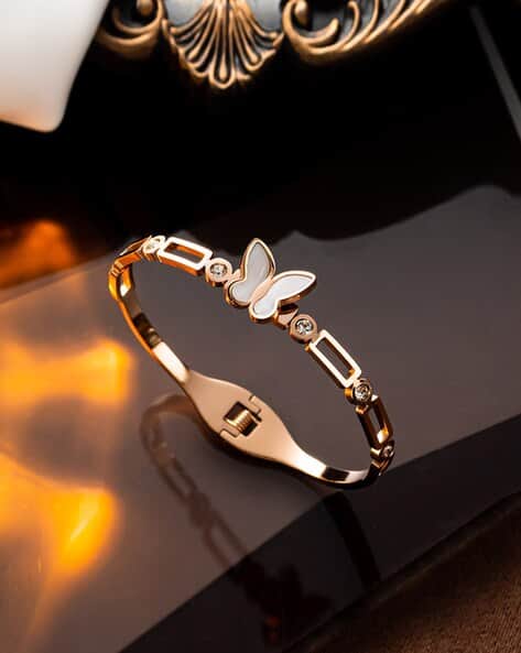 Women Rose Gold-Plated Butterfly Bracelet