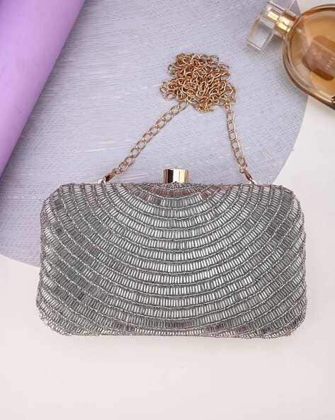 Embellished Clutch with Chain Strap