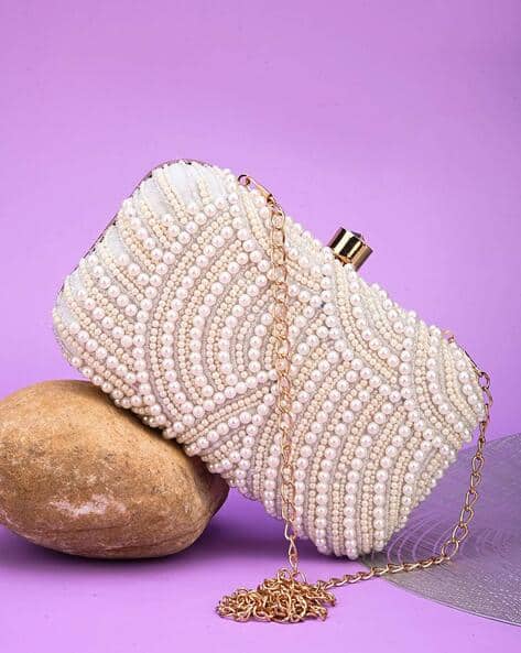 Embellished Clutch with Chain Strap