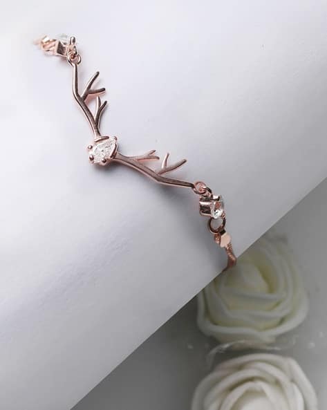 Sterling Silver Rose Gold-Plated Deer Bracelet
