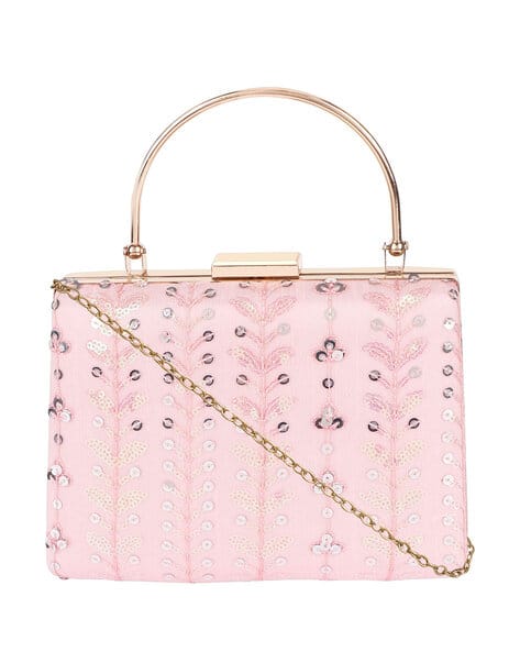 Embellished Clutch with Chain Strap
