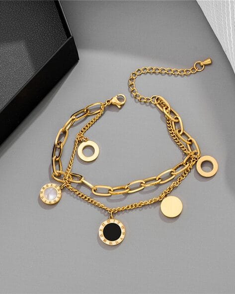 Gold-Plated Charm Wrap Bracelet