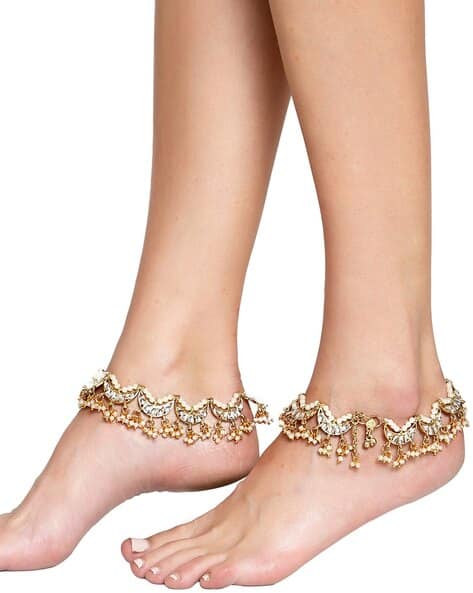 Gold-Plated Moon Shape Anklets