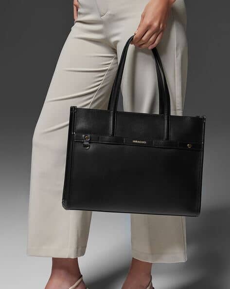 Marcy Solid Shoulder Tote Bag with Detachable Pouch