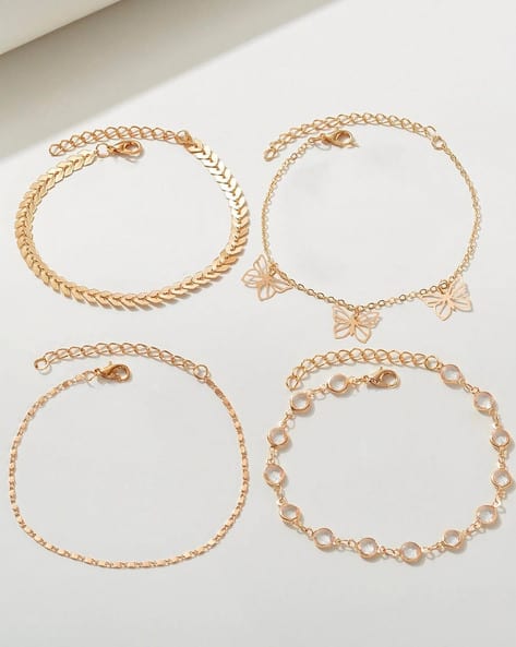 ASSK16-Combo of 4 Fashion Anklets