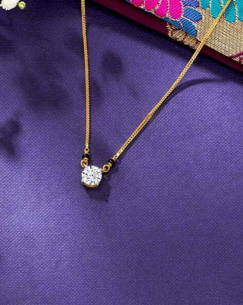 Women Yellow Gold Garnet Glow Modern Mangalsutra