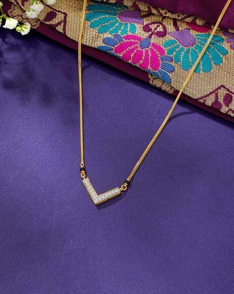 Women Yellow Gold Simple Unity Modern Mangalsutra