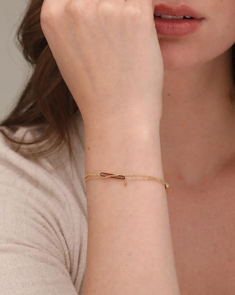 Gold-Plated Link Bracelet with Slip-On Closure