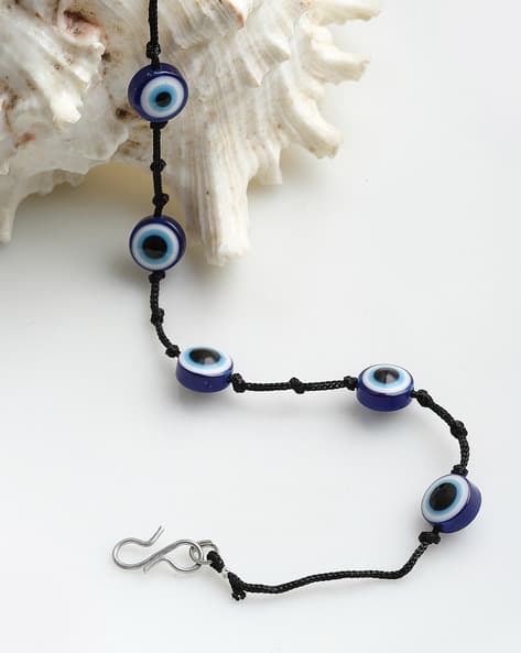 Evil Eye Beaded Thread Handcrafted Anklet