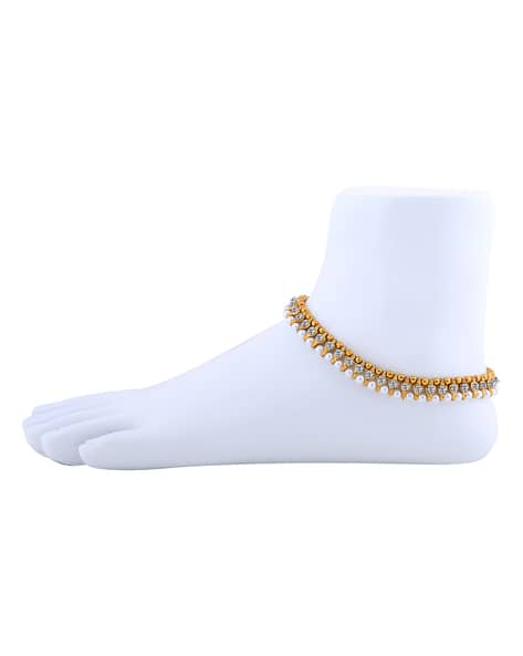 American Diamond  Studded Ethnic Anklet