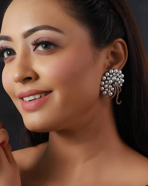 AD Embellished Drop Earrings