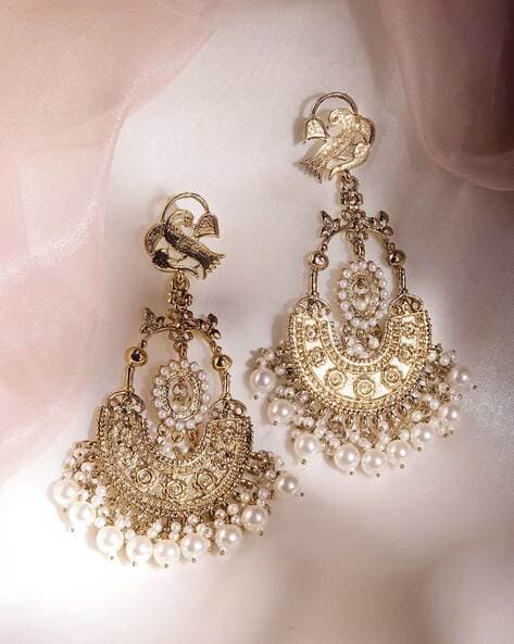 Women Gold-Plated Chandbali Earrings