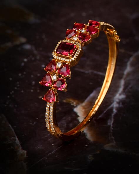 American Diamond-Studded Slip-On Bracelet
