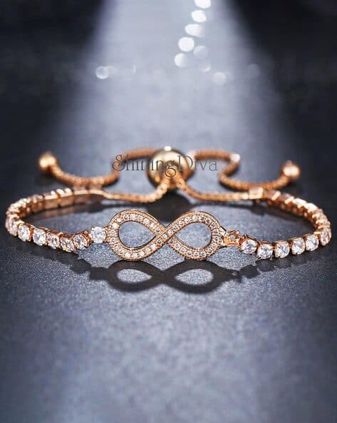 10794B Stone-Embellished Infinity Bracelet