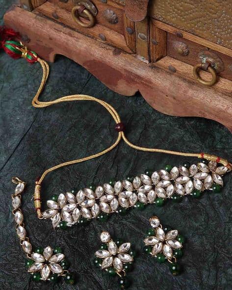 11277S Gold-Plated Kundan Multi-Piece Set