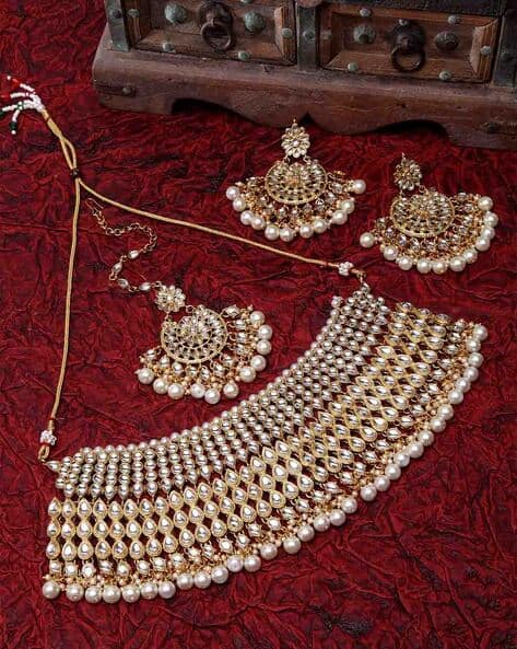 10555S Gold-Plated Kundan Multi-Piece Set