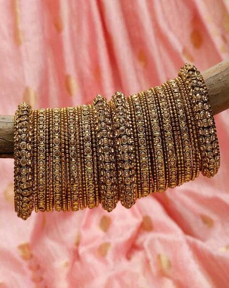 11063b_2.8_DOUBLE Set of 28 Stone-Studded Bangles