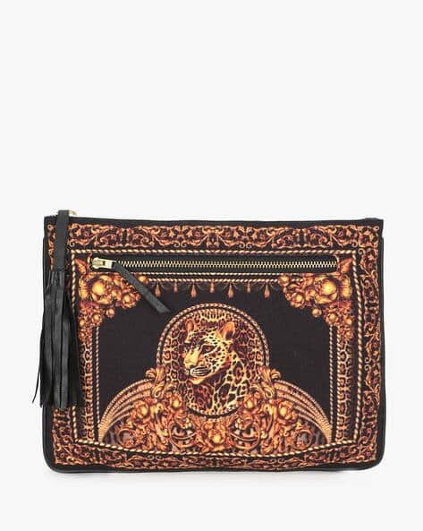 Animal Print Clutch with Zip Closure
