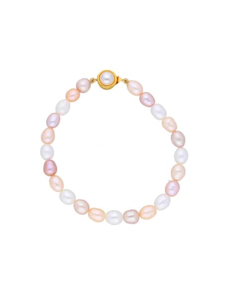 Gold-Plated Pearl Link Bracelet