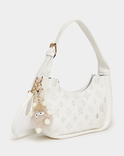 Debossed Logo Baguette Bag with Adjustable Strap