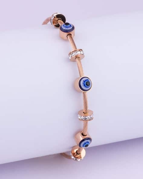 Women Rose Gold-Plated Evil Eye Bracelet